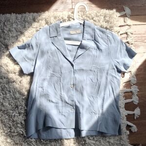 Everlane Washable Clean Silk Short-Sleeve Notch Shirt